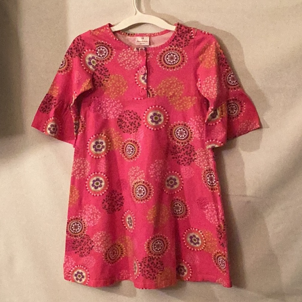 Hanna Andersson pink & multi color flowers print # 130 / 8-9 yrs old girl.